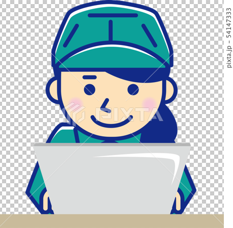 Worker woman personal computer 54147333