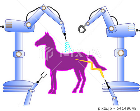 Aiロボットが動物を改造している のイラスト素材