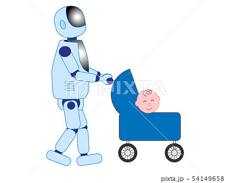Aiロボットが子育てをしている のイラスト素材 Aiロボットが子育てをしている のイラスト素材