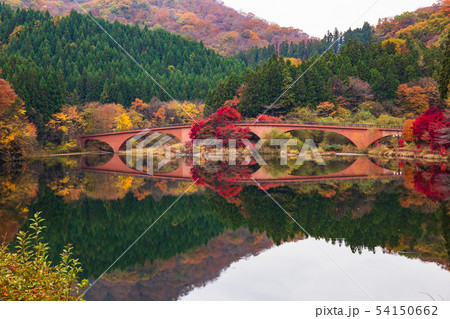 秋の碓氷峠　紅葉の碓氷湖 54150662