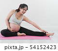 Asian pregnant woman doing yoga at home, lifestyle 54152423