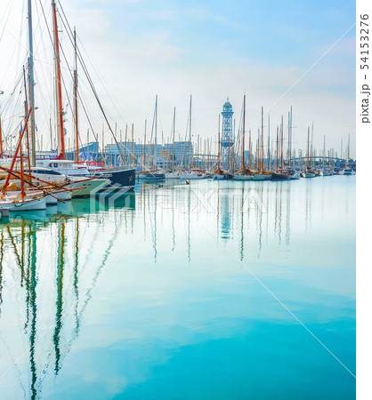 Yachts and sailboats, Barcelona marina 54153276