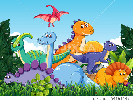 Many dinosaur in nature Many dinosaur in nature 54161547
