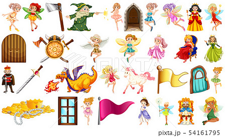 Set of fantasy fairy object Set of fantasy fairy object 54161795