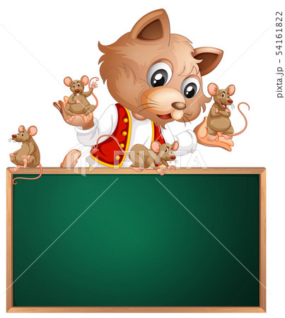 Cat and mouse on chalkboard Cat and mouse on chalkboard 54161822