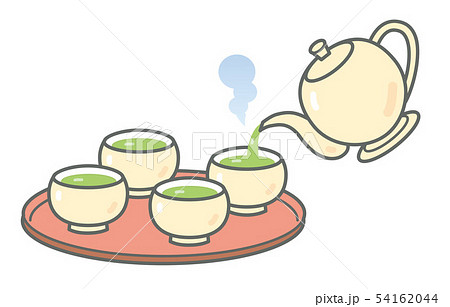 お茶 飲茶 イラスト お茶 飲茶 イラスト 54162044