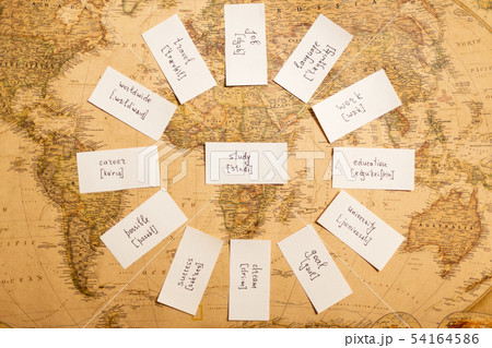 Education concept with cards for learning enlish. 54164586