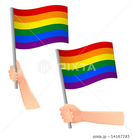lgbt flag in hand icon 54167285
