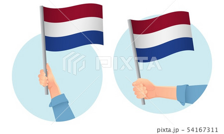 netherlands flag in hand icon 54167311