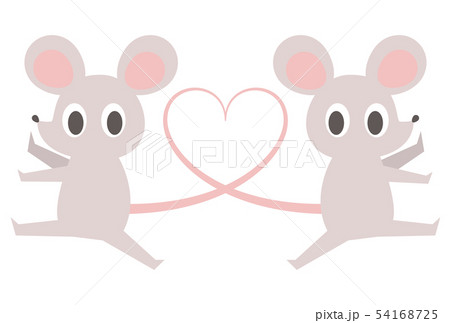 シンプルでかわいいネズミの年賀状イラストのイラスト素材