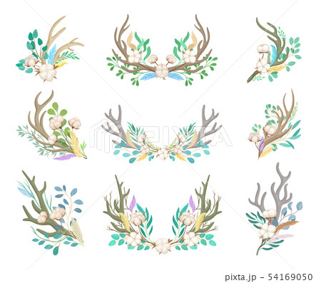 Set of decorative compositions. Vector illustration on white background. 54169050