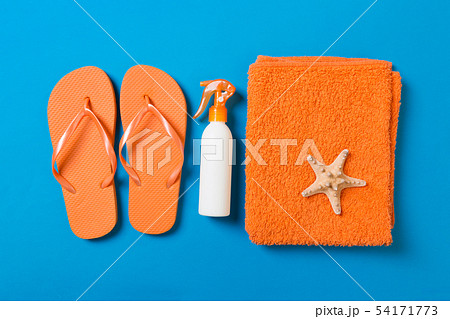 Summer beach flat lay accessories 54171773