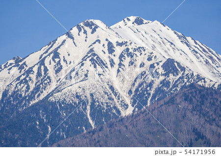 常念岳の雪形 常念坊 長野県安曇野市 常念岳の雪形 常念坊 長野県安曇野市 54171956