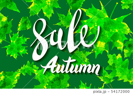 Banner for autumn sale in frame from leaves. 54172000