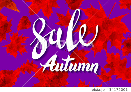 Banner for autumn sale in frame from leaves. 54172001