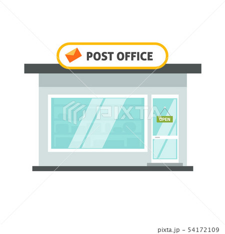 Post office isolated building on white background vector illustration, flat cartoon postoffice image 54172109