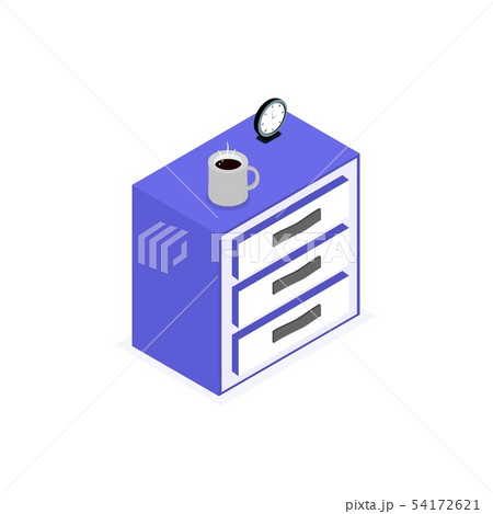 Isolated icon of isometric nightstand 54172621