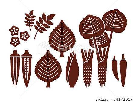 野菜バリエーション 和食の薬味セットのイラスト素材