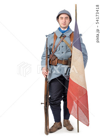 French soldier 1914 1918 isolated on a white 54173418