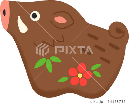 イノシシの置物のイラスト 干支の動物 のイラスト素材