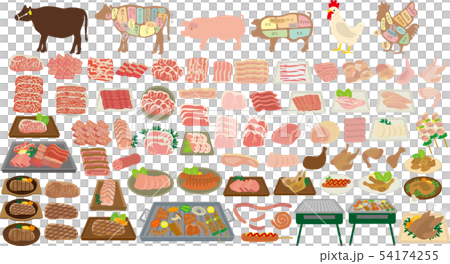 お肉のセットのイラスト素材 お肉のセットのイラスト素材