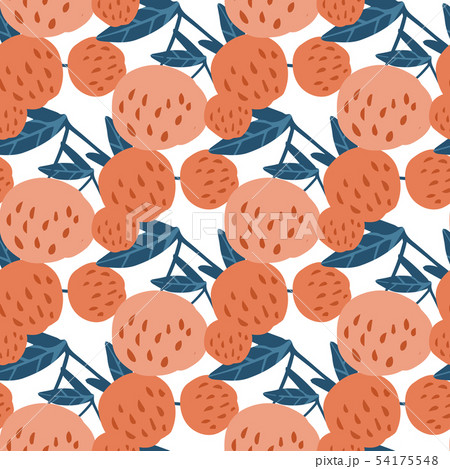 Cherry berries and leaves seamless pattern 54175548