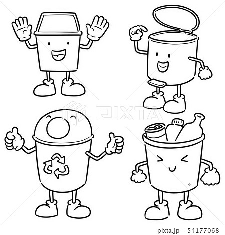 Vector Set Of Recycle Garbageのイラスト素材