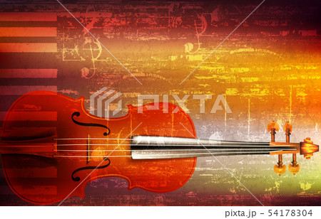 abstract grunge music background with violin 54178304