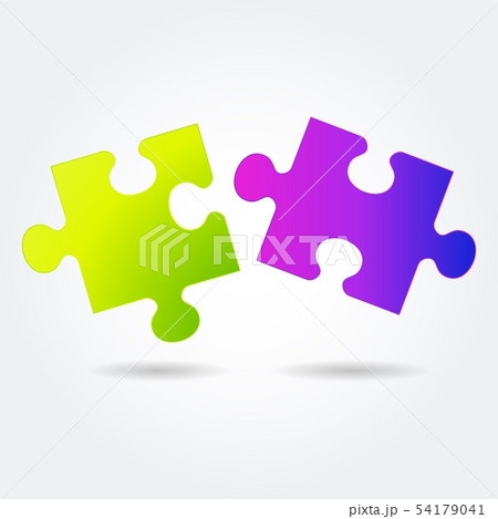 Color bright gradient puzzle icon on a white background. Color bright gradient puzzle icon on a white background. 54179041