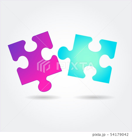 Color bright gradient puzzle icon on a white background. Color bright gradient puzzle icon on a white background. 54179042
