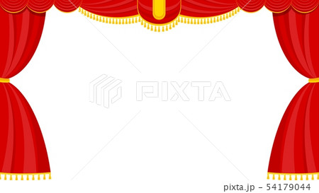 Curtains with lambrequins on the stage of the theater 54179044