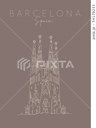 Poster Barcelona Sagrada Familia brown Poster Barcelona Sagrada Familia brown 54179233