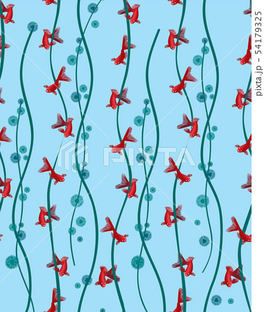 Fish seamless pattern. Underwater marine life Fish seamless pattern. Underwater marine life 54179325