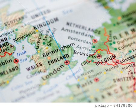 World map with focus on Kingdom of Belgium 54179500