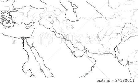 World Map of MIDDLE EAST REGION: Asia Minor, Levant, Near East, Middle East. (Geographic chart). 54180011