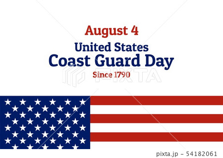 Coast Guard Day holiday background with national flag of the United States of America. Annual 54182061