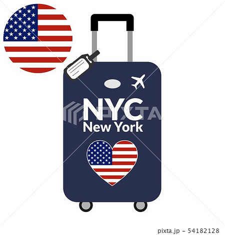 Luggage with airport station code IATA or location identifier and destination city name New York 54182128