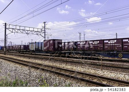 貨物コンテナ 貨物列車 岡山貨物ターミナル駅の写真素材 5413