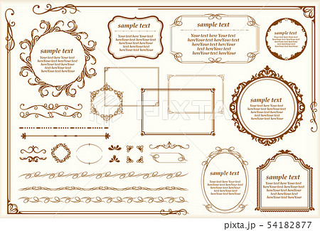 アンティークフレームデザインセット クラシック ゴージャス のイラスト素材