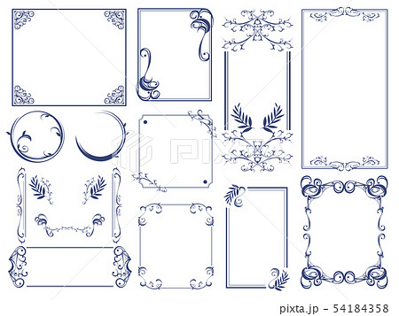ヴィンテージ風アンティーク飾り罫セットのイラスト素材