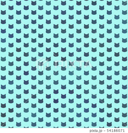 短毛猫の顔　ブルー 54186071