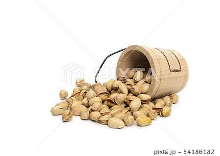 Closeup pistachios nut dry roasted and salted in a 54186182