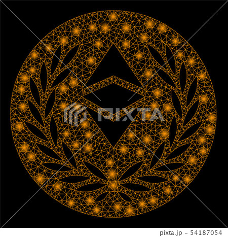 Bright Mesh Wire Frame Ethereum Classic Laurel Coin with Light Spots Bright Mesh Wire Frame Ethereum Classic Laurel Coin with Light Spots 54187054