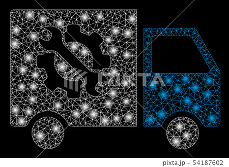 Bright Mesh 2D Equipment Truck with Flash Spots 54187602