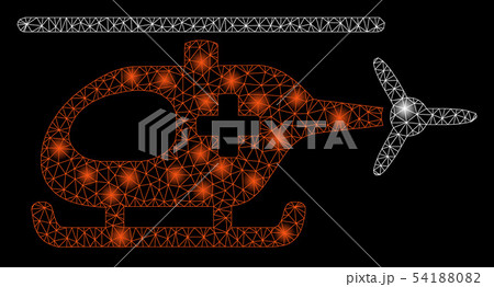 Bright Mesh 2D Emergency Helicopter with Flare Spots Bright Mesh 2D Emergency Helicopter with Flare Spots 54188082