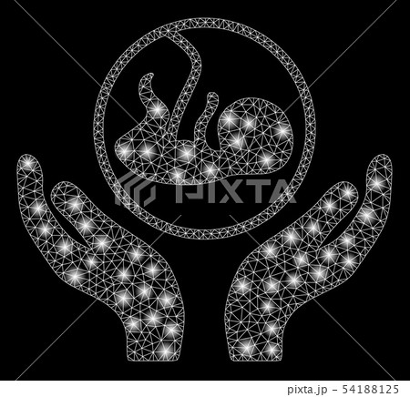 Bright Mesh Network Embryo Care Hands with Flare Spots Bright Mesh Network Embryo Care Hands with Flare Spots 54188125