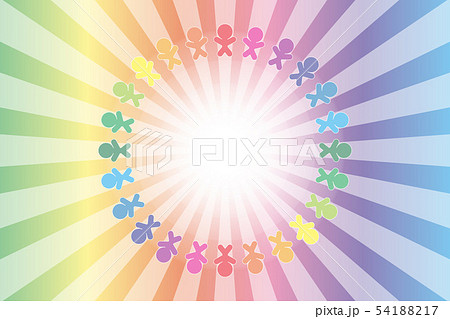 背景素材 イラスト コピースペース 人の輪 友達仲間 仲良し家族 手を繋ぐ 無料 フリーサイズ 協力のイラスト素材