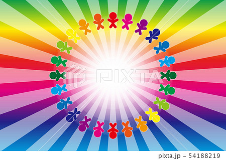 背景素材 イラスト コピースペース 人の輪 友達仲間 仲良し家族 手を繋ぐ 無料 フリーサイズ 協力のイラスト素材