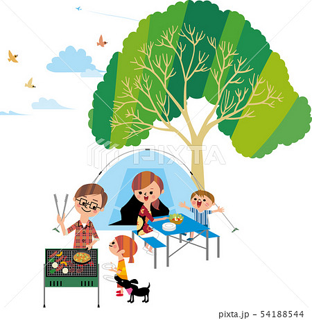家族でキャンプ(俯瞰) 家族でキャンプ(俯瞰) 54188544