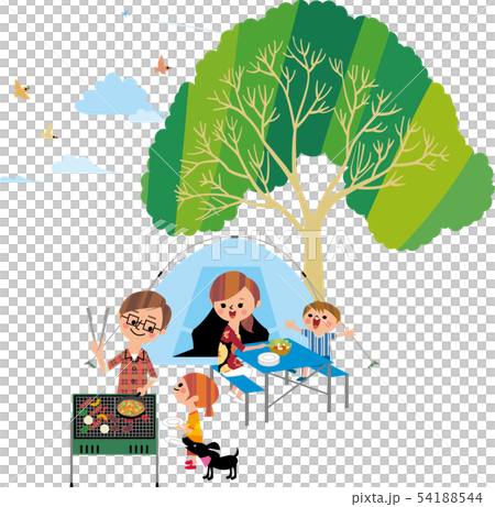 家族でキャンプ(俯瞰) 家族でキャンプ(俯瞰) 54188544